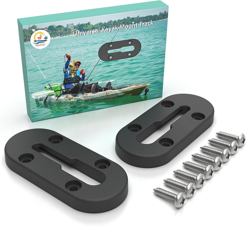 Huntury Kayak Track, Kayak Low Profile Track, Kayak Rail, Kayak Accessories Mount Track, Kayak Gear Track for Fishing Rod Holder, Fish Finder, Cup Holder, Anchor Cleats - Image 1